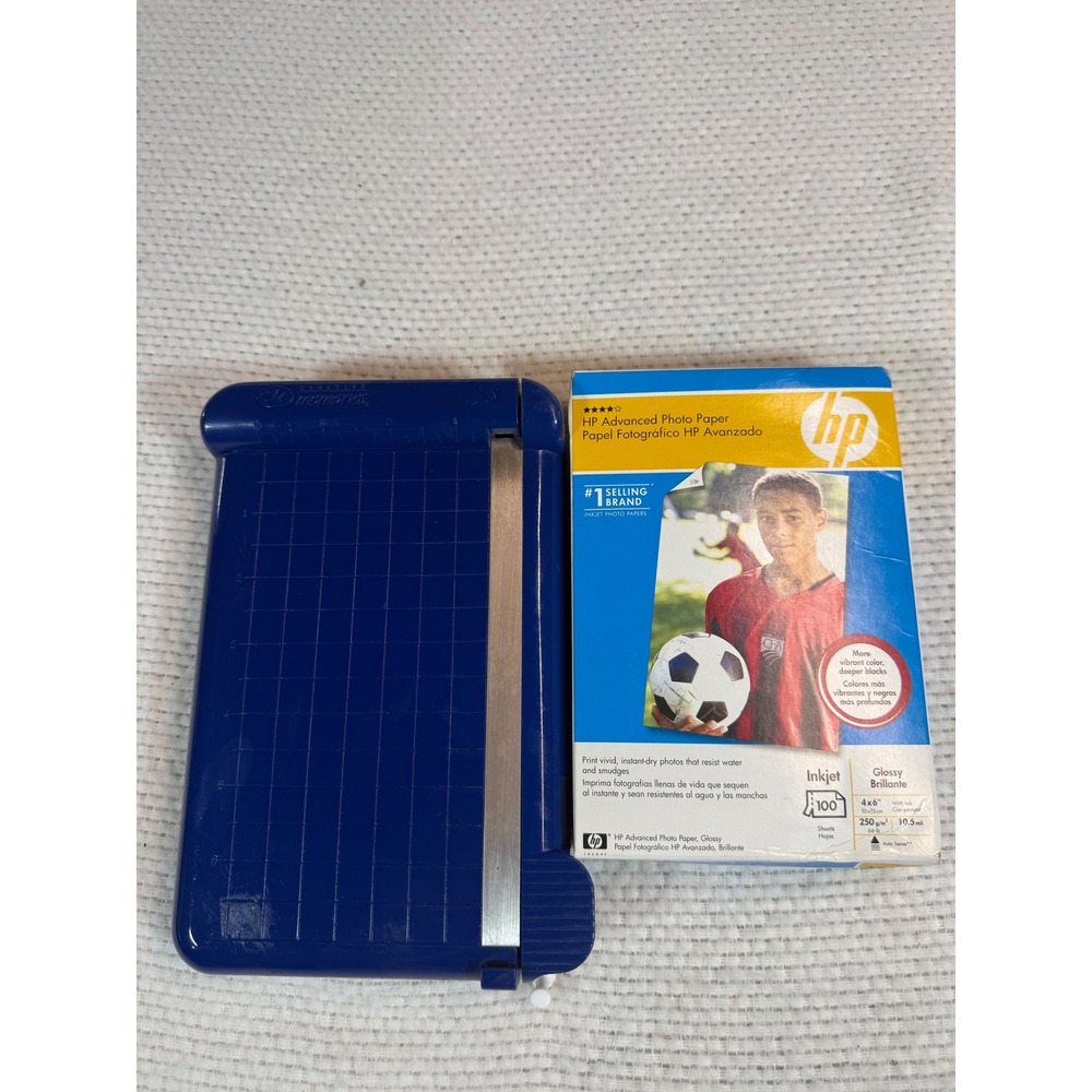 HP Advanced Photo Paper 4x6 Glossy 100ct & Creative Memories Trimmer Bundle